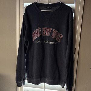 Black Crewneck Sweatshirt with Red Script - Men